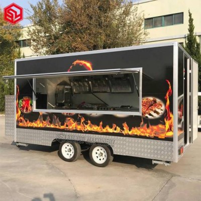 Fast Food Carts Taco Catering Cart Vending Car Retro Food Stall Pizza Cooking Bar Mobile Restaurant Trailer Mobile Food Truck